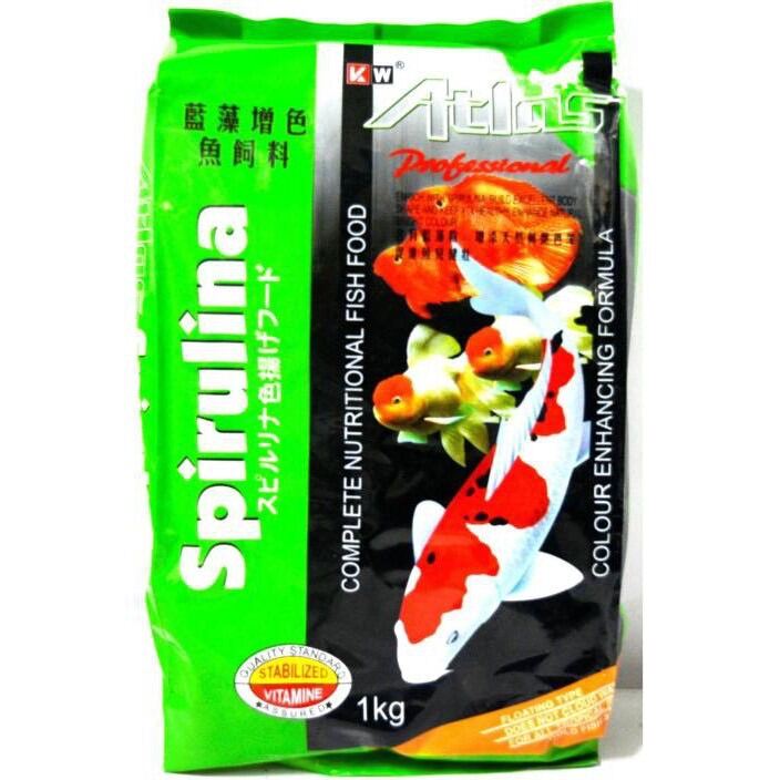 Atlas Spirulina Koi Fish Food Makanan Ikan 1kg Lazada
