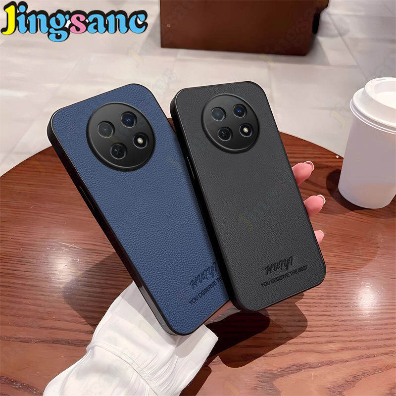 Jingsanc For 【Huawei Nova Y91】 Phone Case Retro Leather Skin Casing Camera Protection Business Soft Edge Shockproof Back Cover A56-1