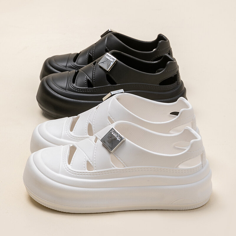 GAJOUK Korean Casual Mules for Women Street Outdoor Flat Shoes Slip On Clogs Slippers