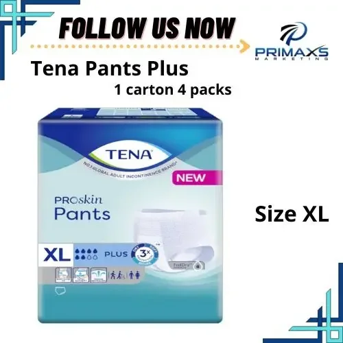 TENA Pants Plus XL Size 【1 carton 4 packs】【12pcs/pack】*Please only order 1 carton in 1 order*