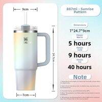 STANLEY | Large Capacity Stainless Steel Vacuum Tumbler with Straw for Women Portable Insulated Drinkware Keep Warm Cold Fashionable Multi Color Car Home Use