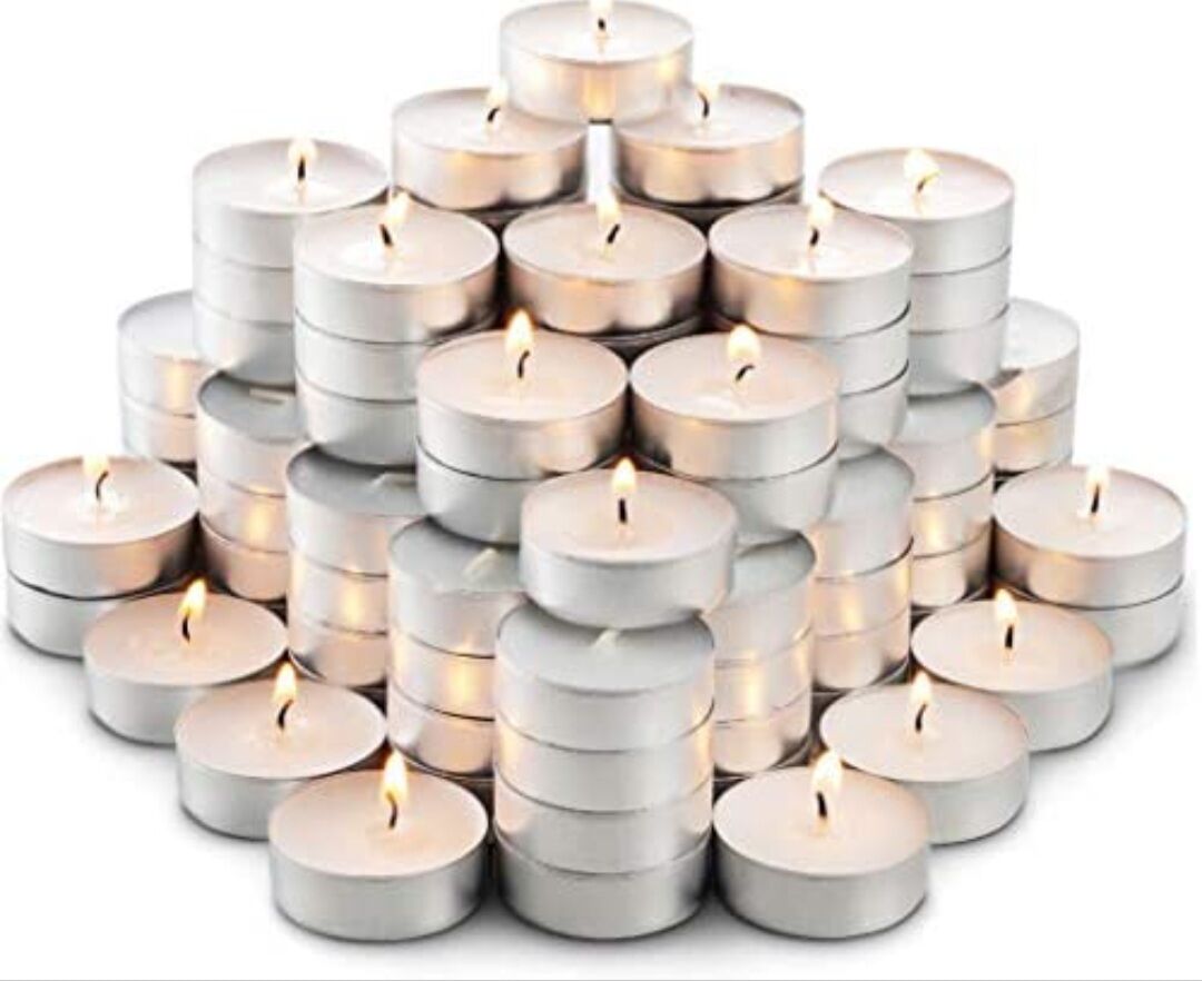 MontoPack Unscented Tea Lights Candles | White Smokeless Dripless & Long Lasting Paraffin Tea Candles