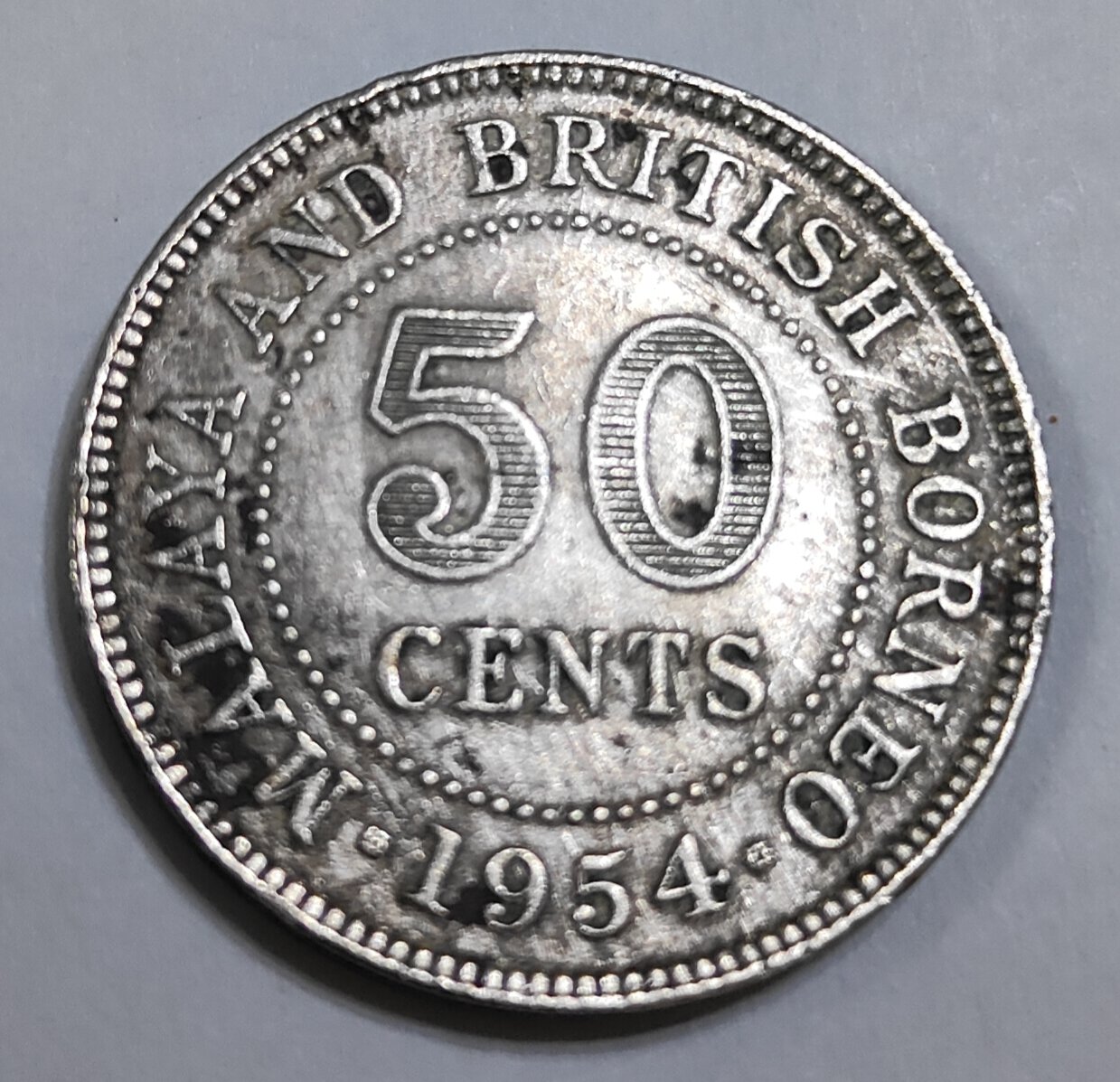 Offer : 1954 Malaya N British Borneo 50 cents old coin