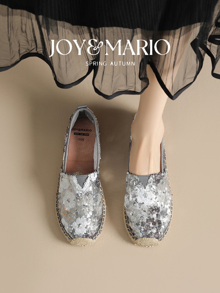 J&M | Classic Fashion Glitter Slip-On Flat Fisherman Shoes Harga 330 Ringgit*Penghantaran Percuma