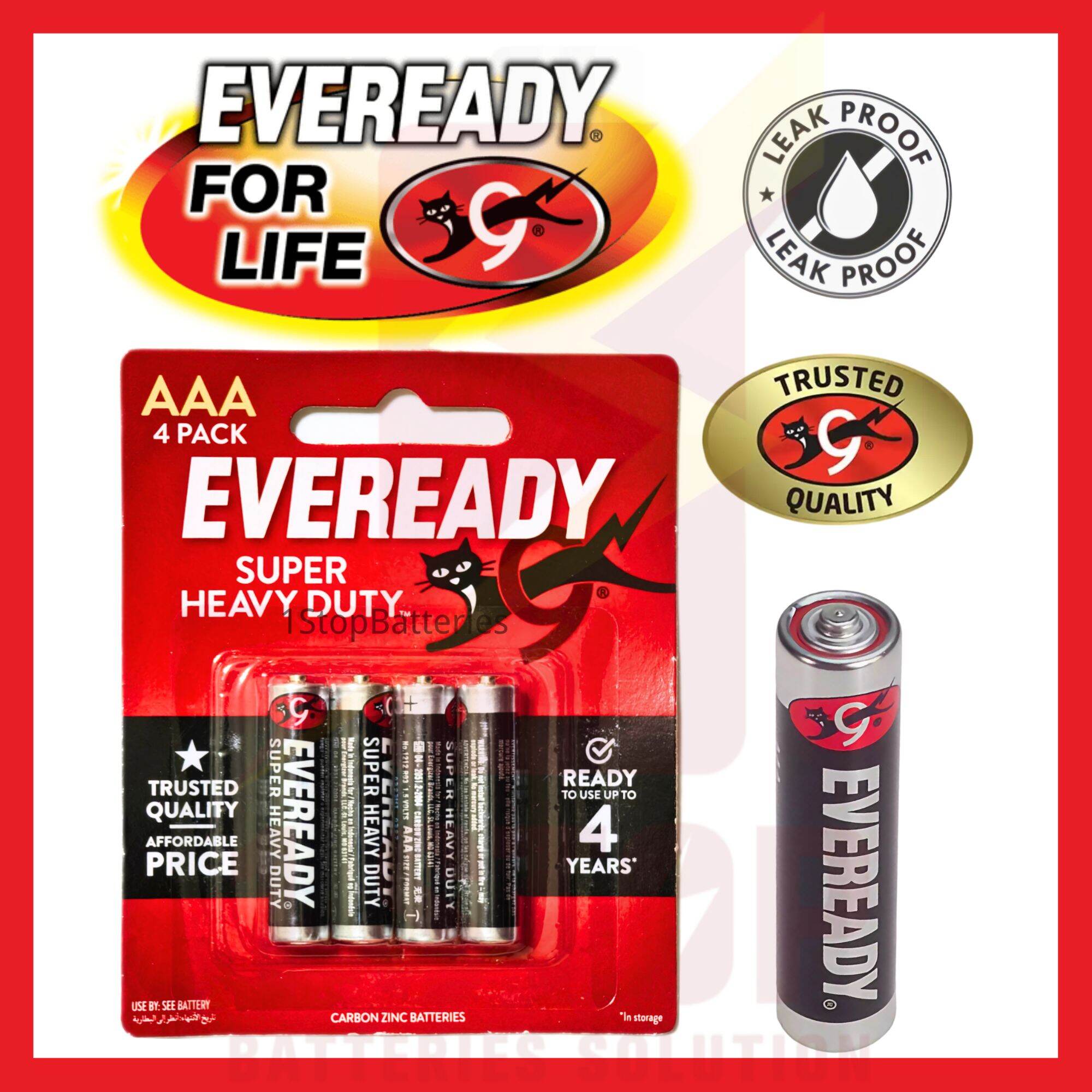 EVEREADY Super Heavy Duty Battery AA 4pcs / AAA 4pcs / D 2pcs | Lazada ...