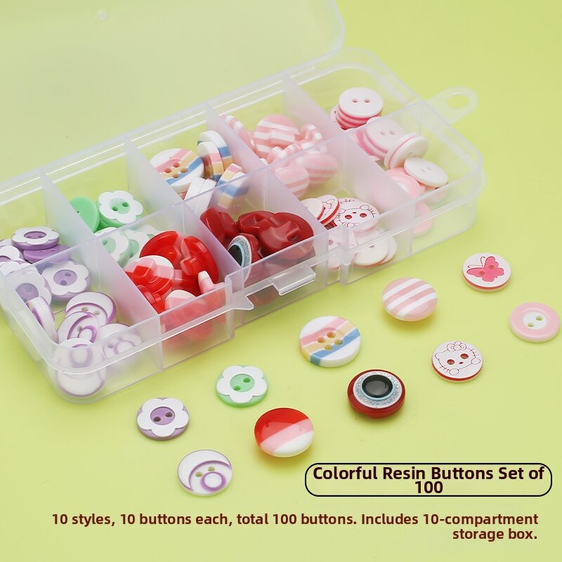 Cute Cartoon Small Round Buttons Resin