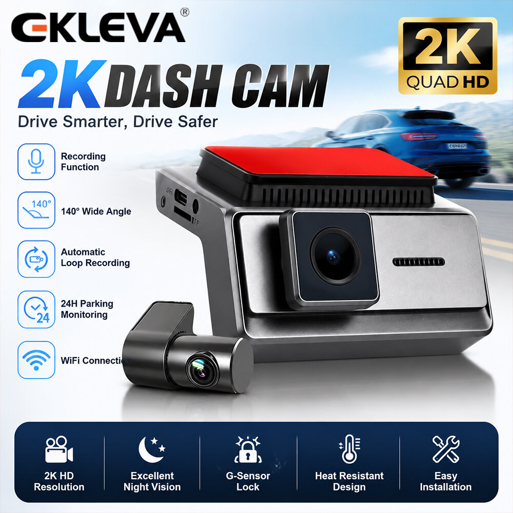 EKLEVA 2K HD Resolution Car Intelligent Dash Camera For Q8 PRO 3.16 inch Large Screen Wide Angle Lens 24H Parking Monitoring wifi ราคา 1,833 บาท*ส่งฟรี