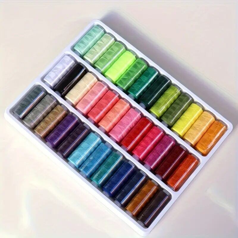 24/36/39pcs Assorted Color Sewing Thread Spools Durable Polyester Thread Kit for Home Sewing Quilting & Handmade Projects