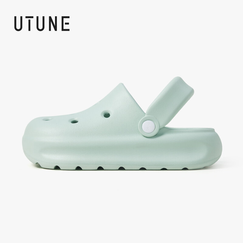 UTUNE Thick Sole Hole Sandals Beach Outdoor Casual Slippers EVA Non-slip Soft Rebound Unisex Flat Sandals ราคา 368 บาท*ส่งฟรี