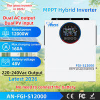 Anern 5KW/6.5KW/12KW MPPT Solar Inverter off grid inverter 24V/48V Hybrid Inverter 500VDC Power Inverter For Home Use