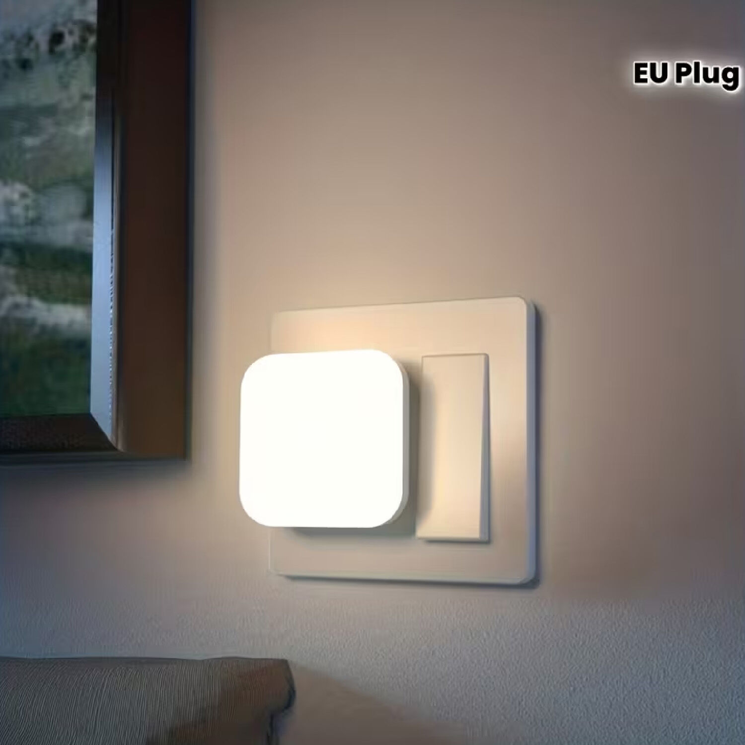 1/2pcs LED Night Lights Plug-in Wall-Mounted with Auto On/Off Dusk to Dawn Sensor 0.5W Low Voltage (220-240V) Warm White Light