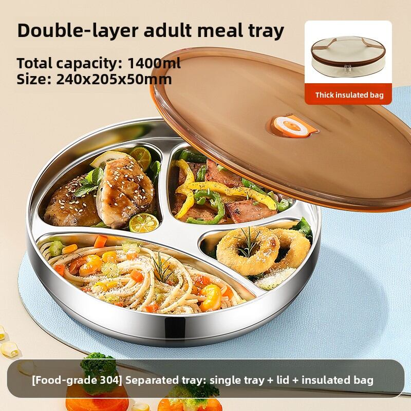 YONGLE | Stainless Steel Insulated Compartment Plate for Children with Suction Fixation