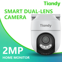 [Tiandy] Home Security WIFI Camera - 2MP - Full Color Night Vision - Human Detection - Red&Blue Light Warning - Two-way Audio - Cloud/up to 256G(not included)
