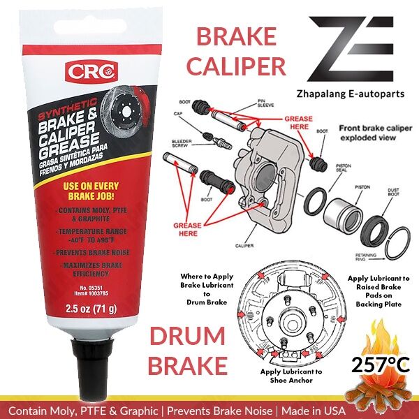 CRC Brake Caliper Synthetic Grease 71g High Temp Prevents Noise For