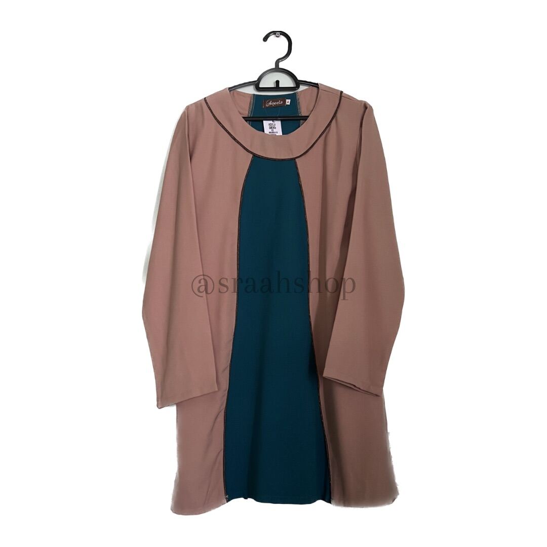BLOUSE MUSLIMAH 2 TONA DENGAN PIPING (AQEELA MUSLIMAH WEAR)