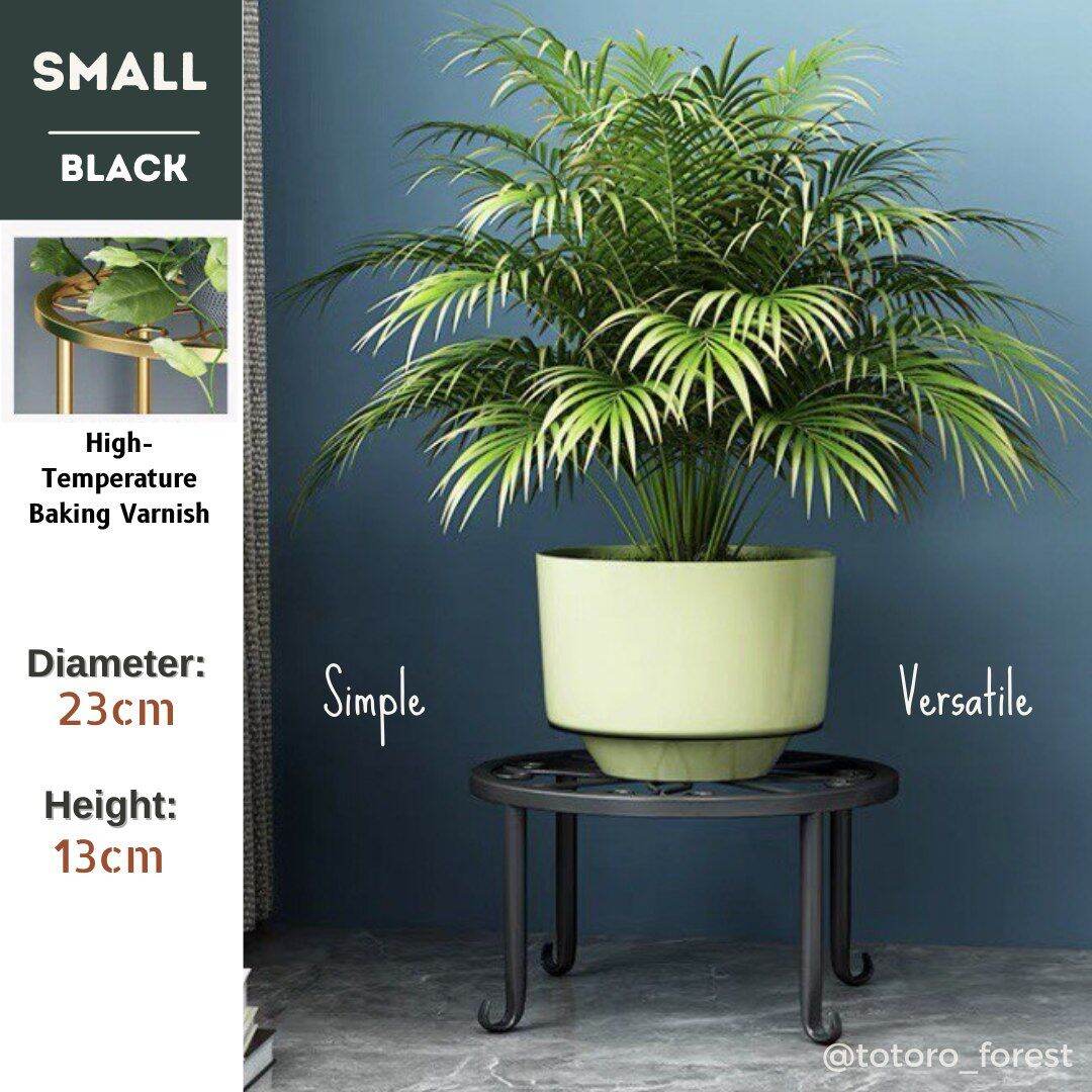 Floor Iron Pot Plant Stand Flower Shelf Holder Garden Shelves Garden Plant Balcony Round Pasu