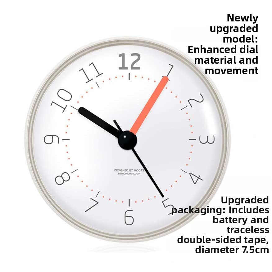 Creative Suction Clock Waterproof Bathroom Kitchen Fridge Stick Clock