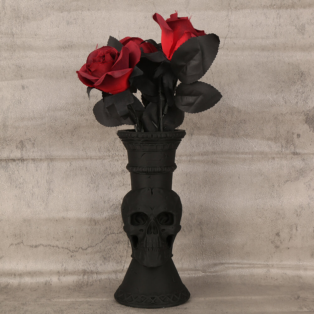 Gothic Skull Ceramic Vase For Retro Home Decor And Halloween Style_voghion.com