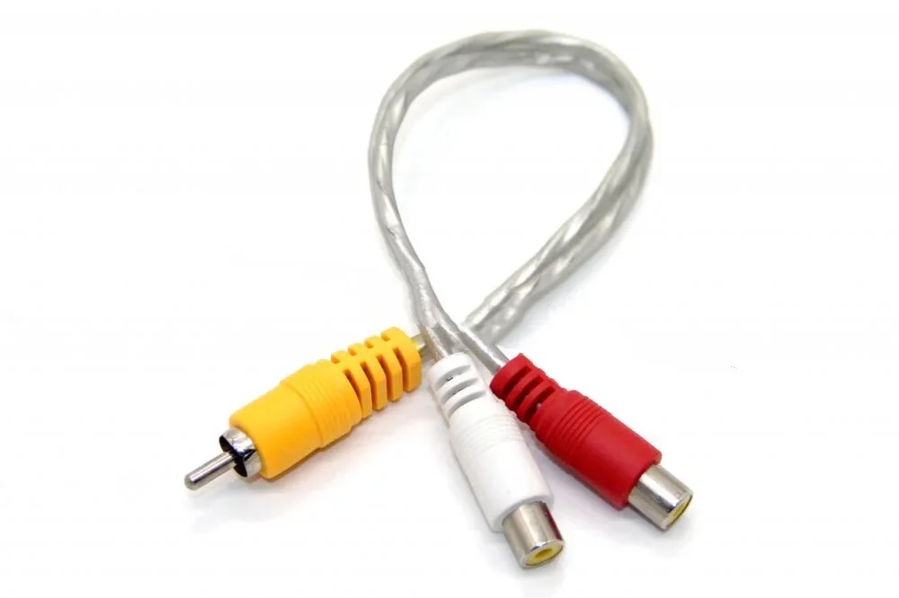 1 RCA PLUG TO 2 RCA SOCKET CABLE (12 INCH)