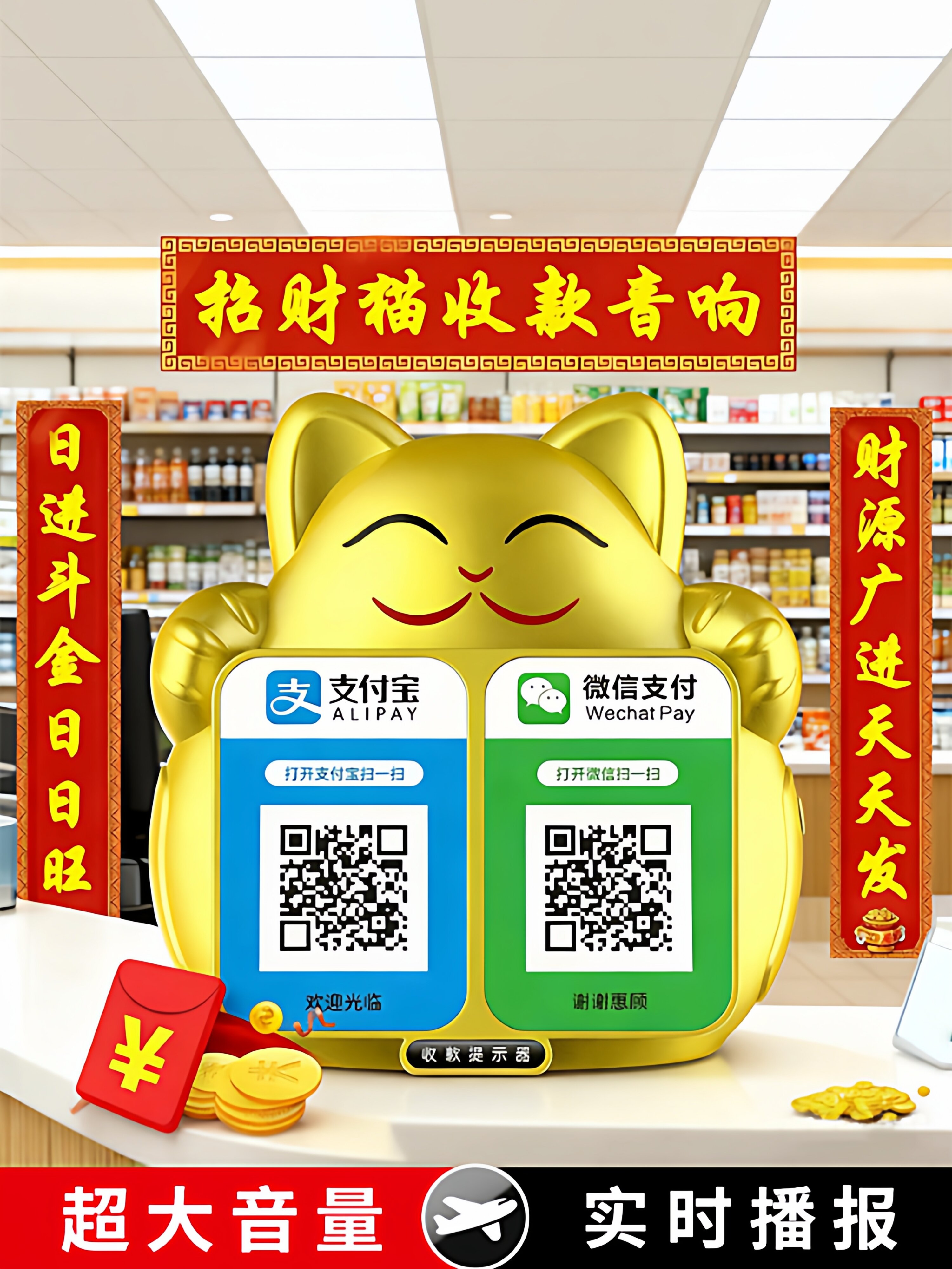 JIE YANG | QR Code Bluetooth Speaker with Alipay Voice Notification