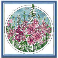 Cross Stitch Set Flower Easy Complete Kit with Pattern 14/11CT