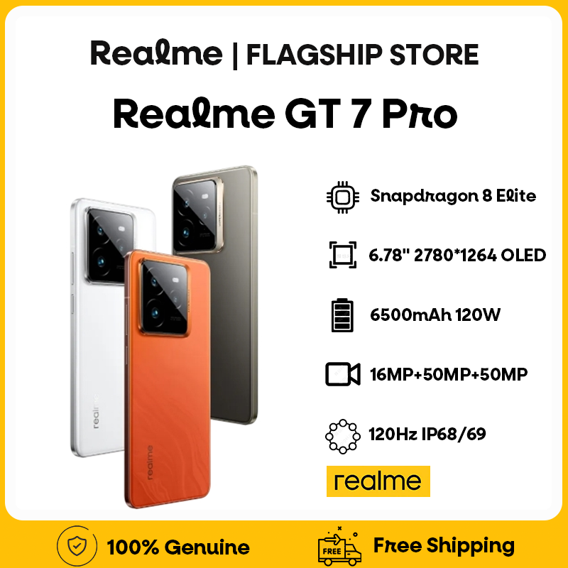 China ROM&Region Unlocked Realme GT 7 Pro Snapdragon 8 Elite 6.78" OLED 120Hz 2780*1264 Resolution 6500mAh 120W ราคา 17,299 บาท*ส่งฟรี
