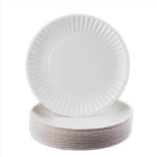 [50pcs] 8inches / 9inches Thick White Paper Plate Buffet Party