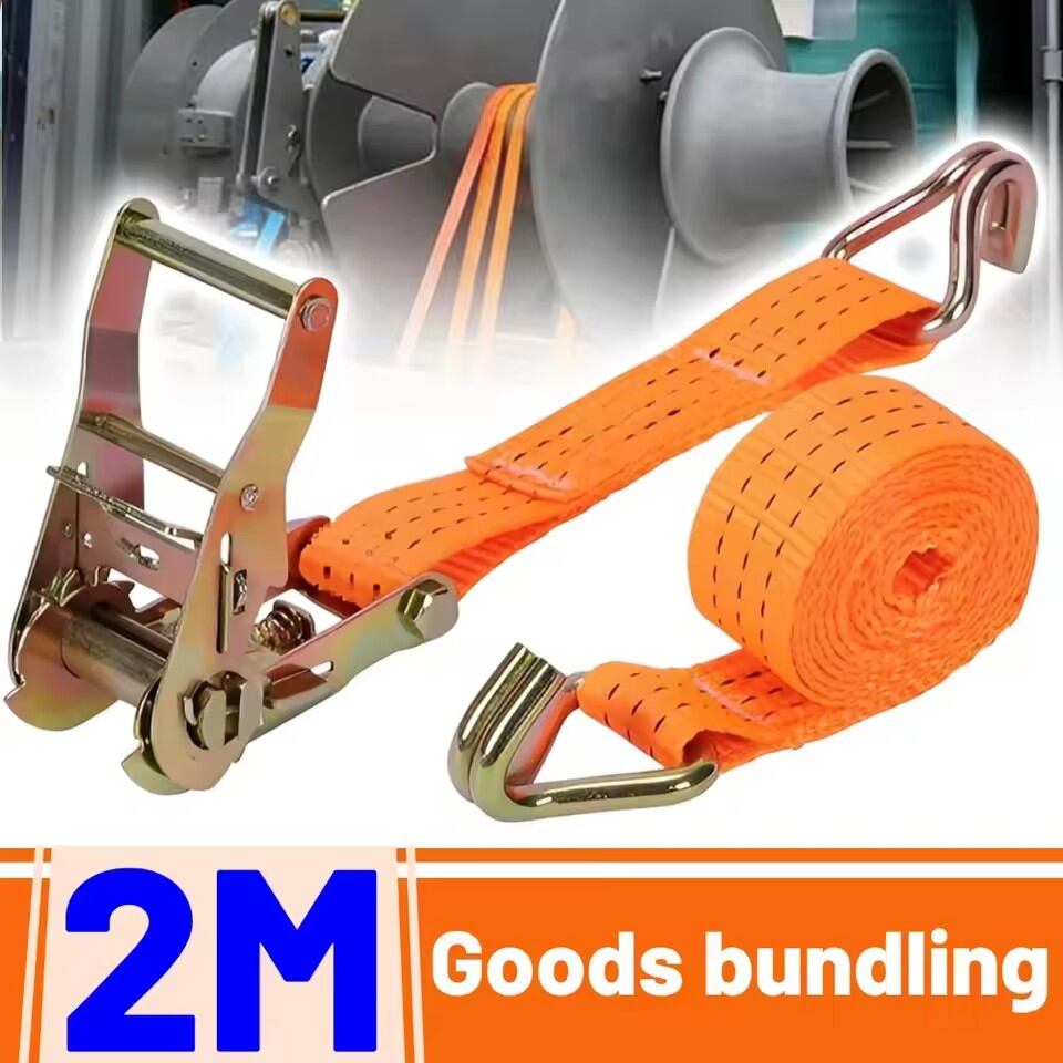 Xe Máy dây cột cố định khóa chốt cài 2m căng thẳng vành đai polyester vải móc thép cho ATV UTV Dirt xe đạp kéo Trailer