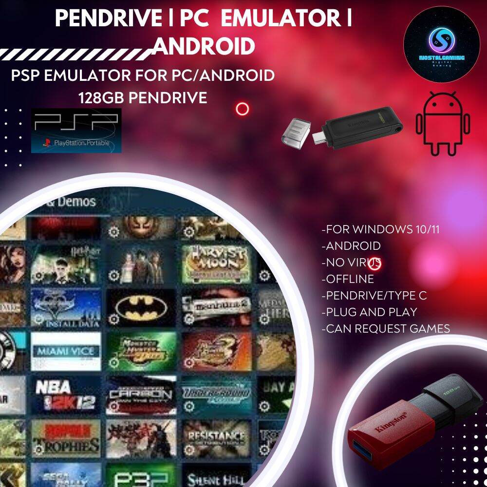 PC Android Emulator] PSP Emulator Games 128gb Pendrive For PC