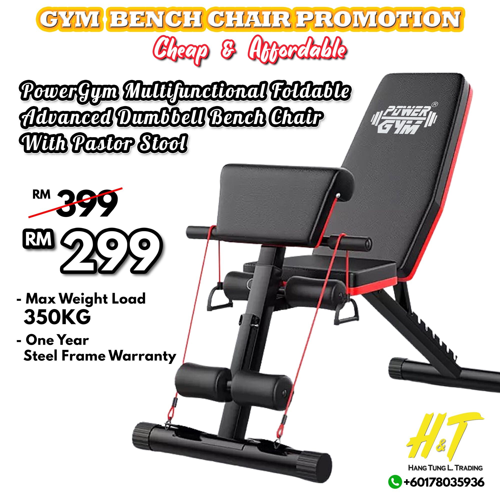 Premium All In 1 Adjustable Gym Weight Bench Foldable Sit up Dumbbell