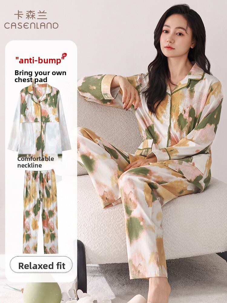 CASENLAND | Anti-Peak Cotton Long Sleeve Women's Sleepwear Set Harga  107 Ringgit*Penghantaran Percuma