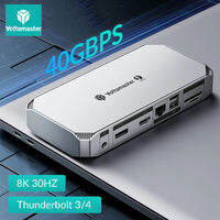 Trạm nối Yottamaster Thunderbolt 4 kèm bộ chuyển đổi chuẩn eu trạm nối 40Gbps màn hình kép 8K PD 85W USB C 10G SD/TF cho macbook máy tính xách tay