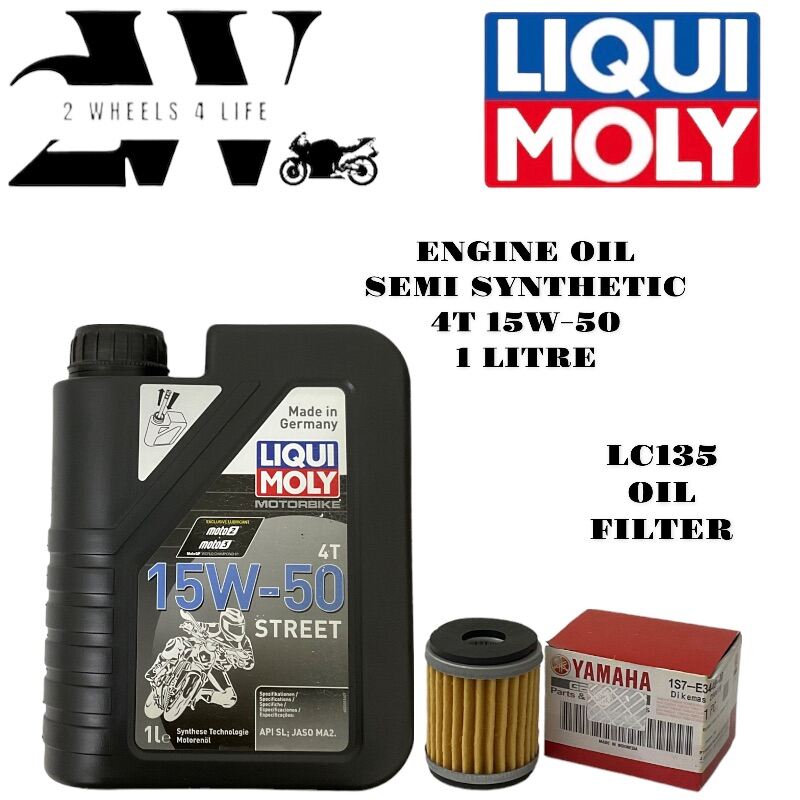 LIQUI MOLY 15W50 4T STREET ENGINE OIL SYNTHETIC SEMI MINERAL MINYAK ...