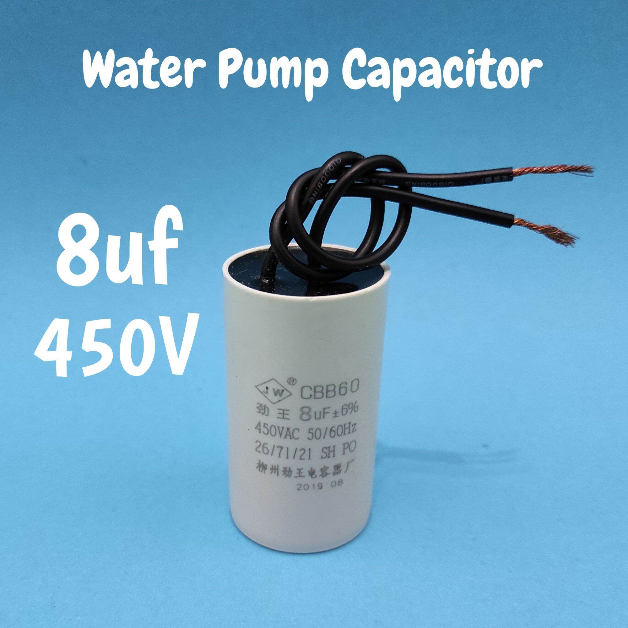 1 Biji 8uf 450v Water Pump Capacitor kapasitor water pam Lazada