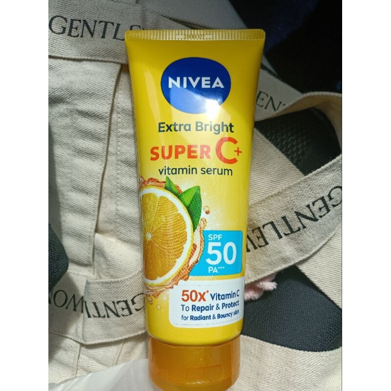 NIVEA Extra Bright Super C+ SPF50 Vitamin Serum LOtion 320ml | Lazada