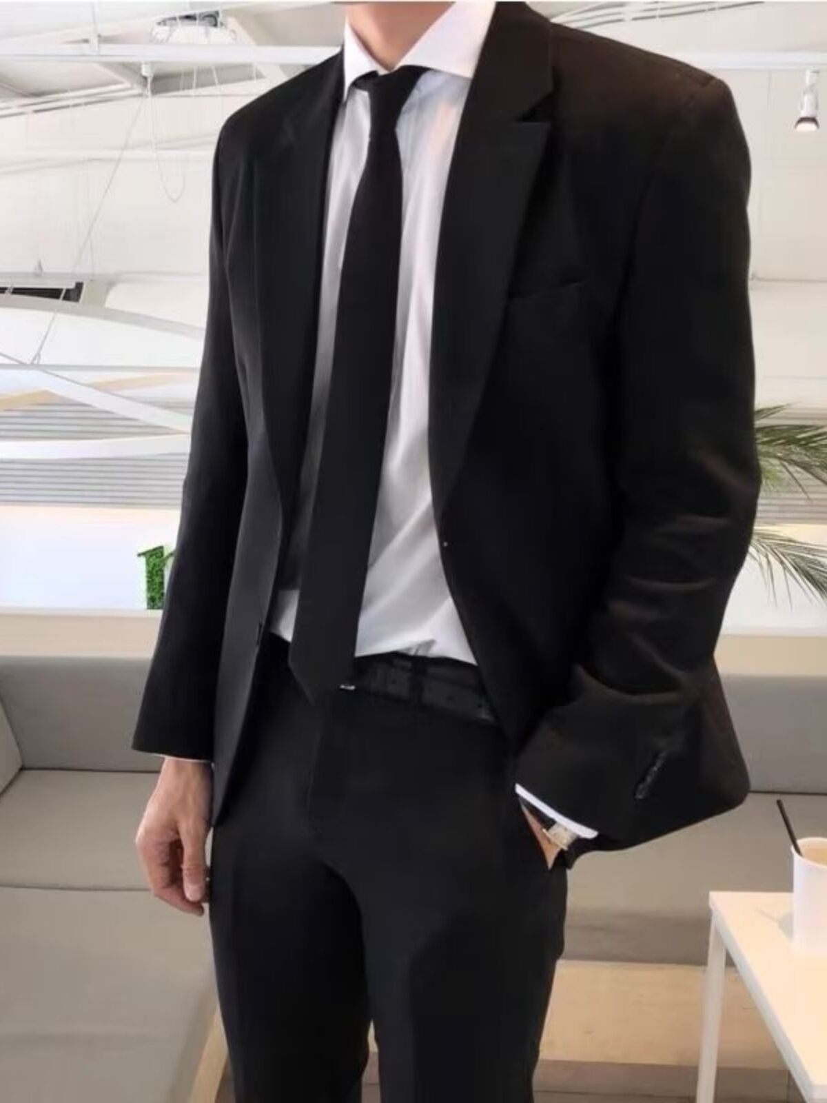 Slim Fit Korean Style Men's Suit Black Jacket Student Professional Formal High End Feeling Small Western Suit Class Uniform