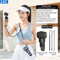 JJC Pocket 4P Protective Case for DJI Osmo Pocket 4P Slim Half-Wrap Cover for Compact 2 Memory Cards Slot