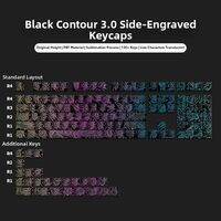 FL Esports | Black Side-Engraved Translucent Keycaps PBT