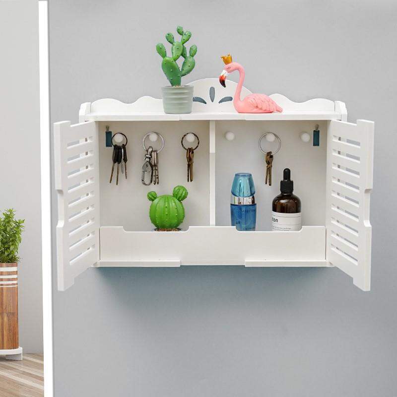 Veemoon Wooden Key Cabinet Box - Wall Mounted Key Holder, Mediterranean Style, Pine Wood (Random Color)