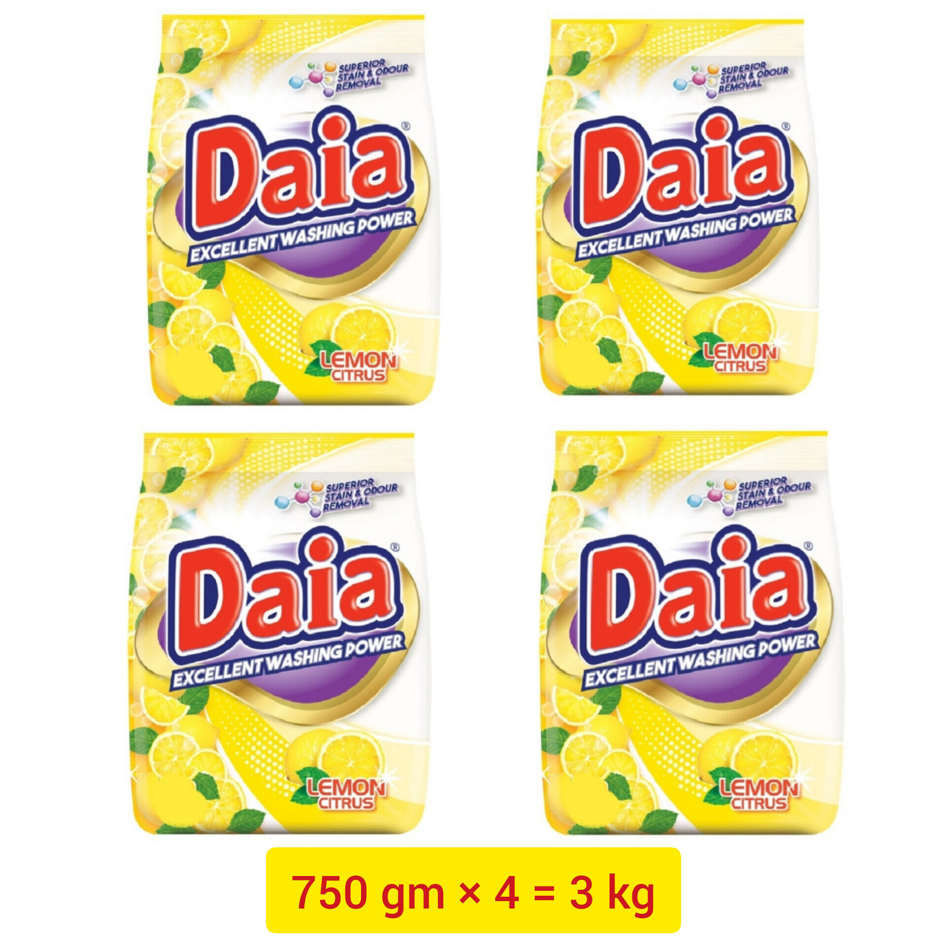 Daia Detergent Powder Lemon Citrus Gm Pack Laundry Powder Detergent Serbuk Pencuci