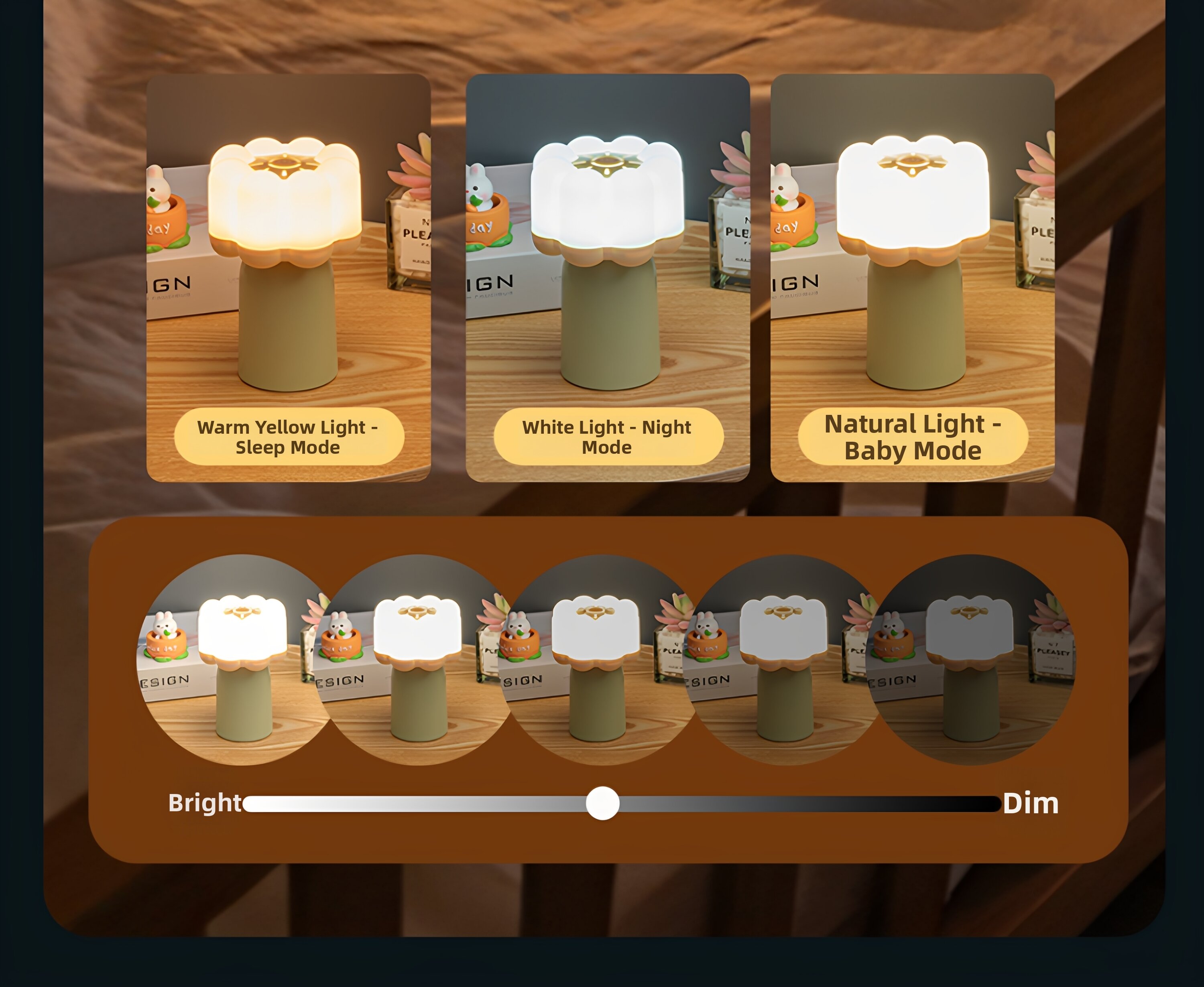 Dimmable Led Night Light For Bedroom And Nursery Bedside Lamp_voghion.com