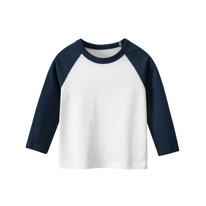 Heavy Cotton Soild Kid Raglan Long Sleeved T-Shirt Child Tops Girl Boy Clothes Shirts - 2