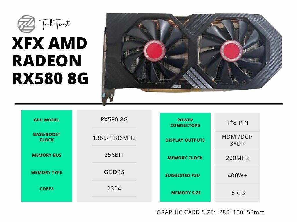 Xfx Radeon Radeon Rx 580 Connections Xfx Rx 580 8gb Manual On Sale