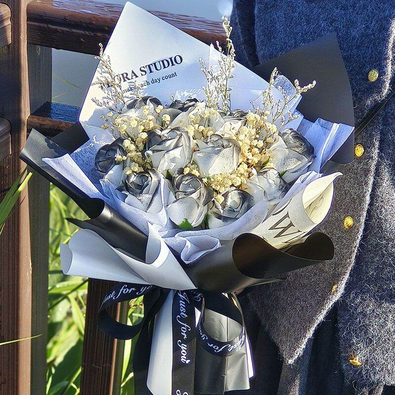 Ice Blue Rose Artificial Flower Gift