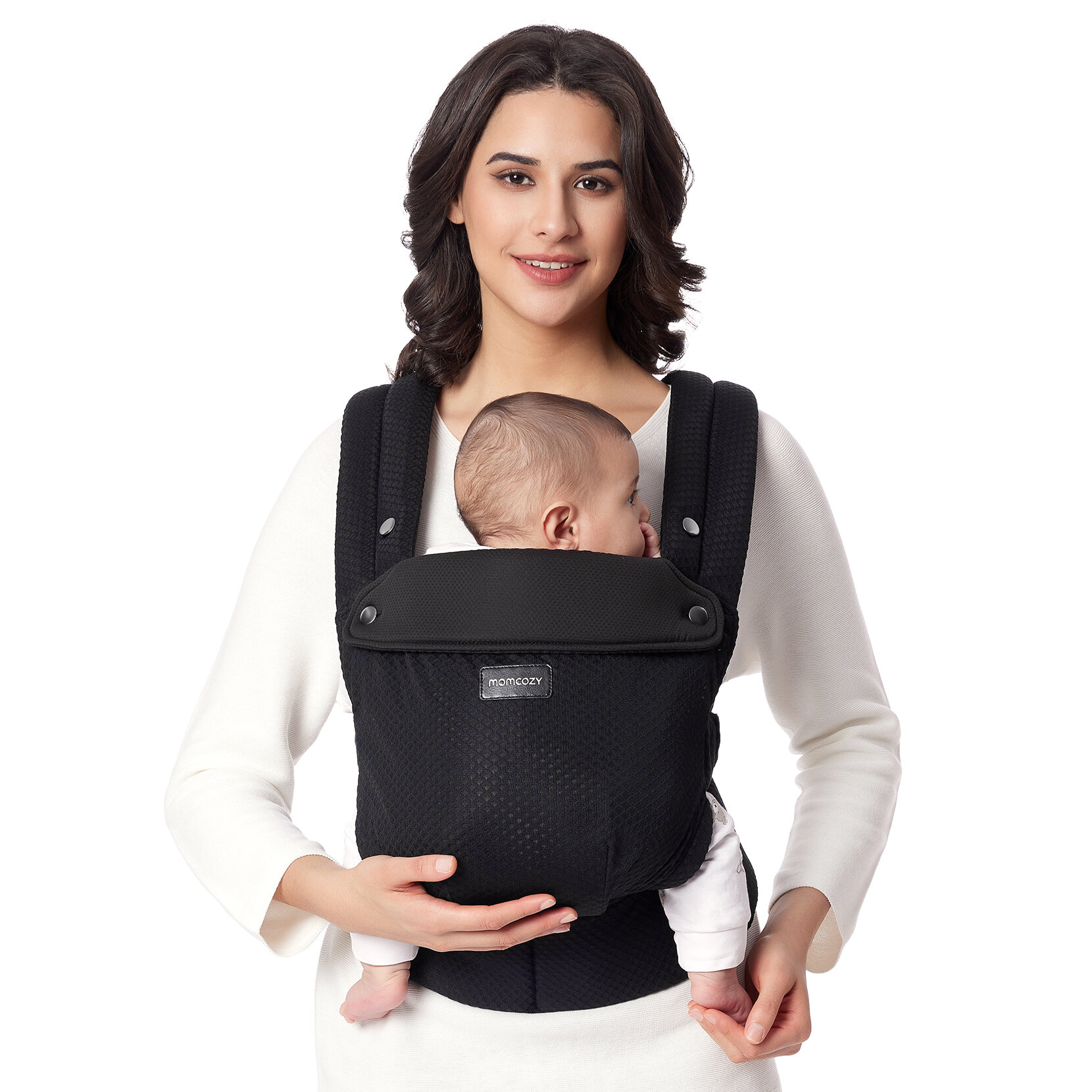Momcozy lưới thoáng khí Địu em bé tiện dụng và nhẹ địu trẻ sơ sinh cho 7-44lbs với thắt lưng hỗ trợ nâng cao cả ngày Comfort cho cha mẹ rảnh tay Lưới không khí