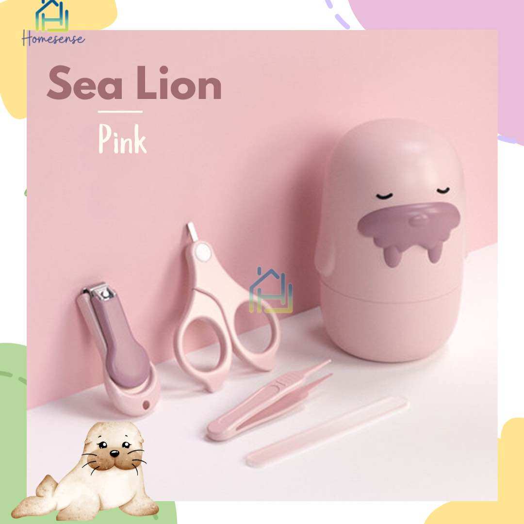 4 in 1 Baby Manicure Kit Cute Nail Clipper Cutter Scissors File Tweezers Infant Children Newborn | Pengetip Kuku Bayi