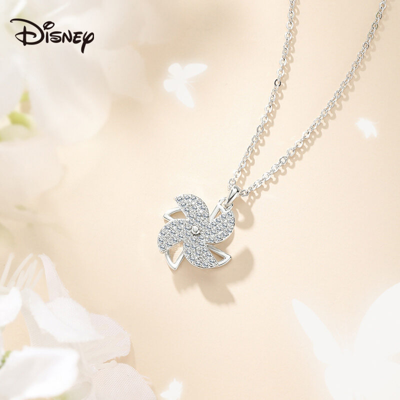 Disney Lucky Windmill Copper Necklace for Women Rotatable Zircon Pendant Adjustable Silver Plated Chain Daily Wear & Gifting Jewelry ราคา 837 บาท*ส่งฟรี