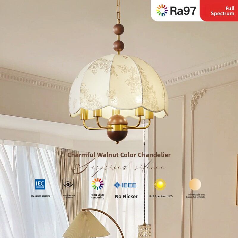 SUOYAN | Vintage Style Chandelier Wood Walnut Color Harga 345 Ringgit*Penghantaran Percuma