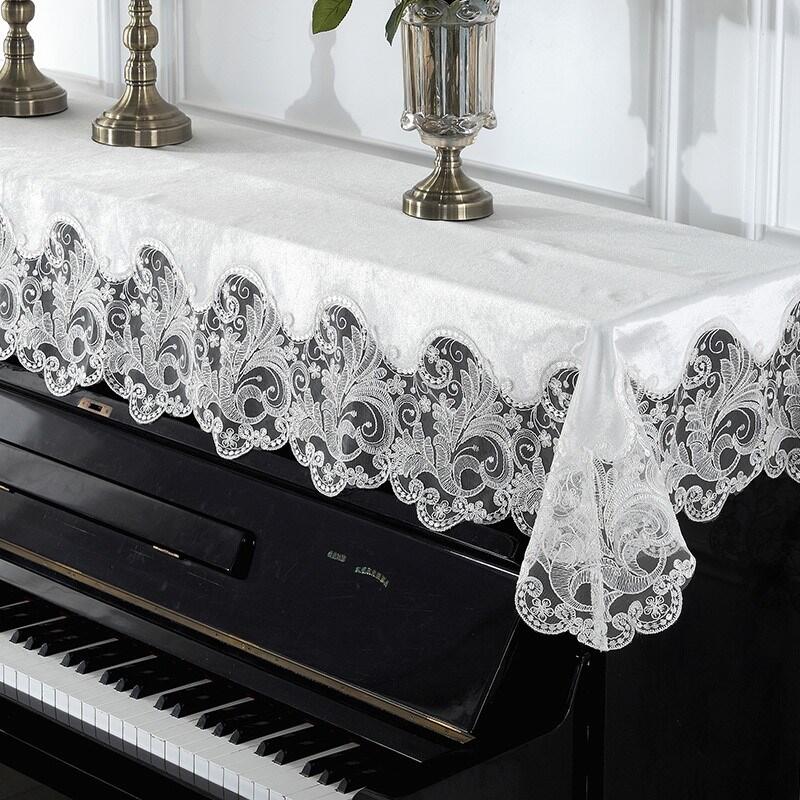 . Piano Cover Light Luxury High-End Lace Nordic Style Dustproof Half Cover Cloth White Household 20221 New Arrival Malaysia
