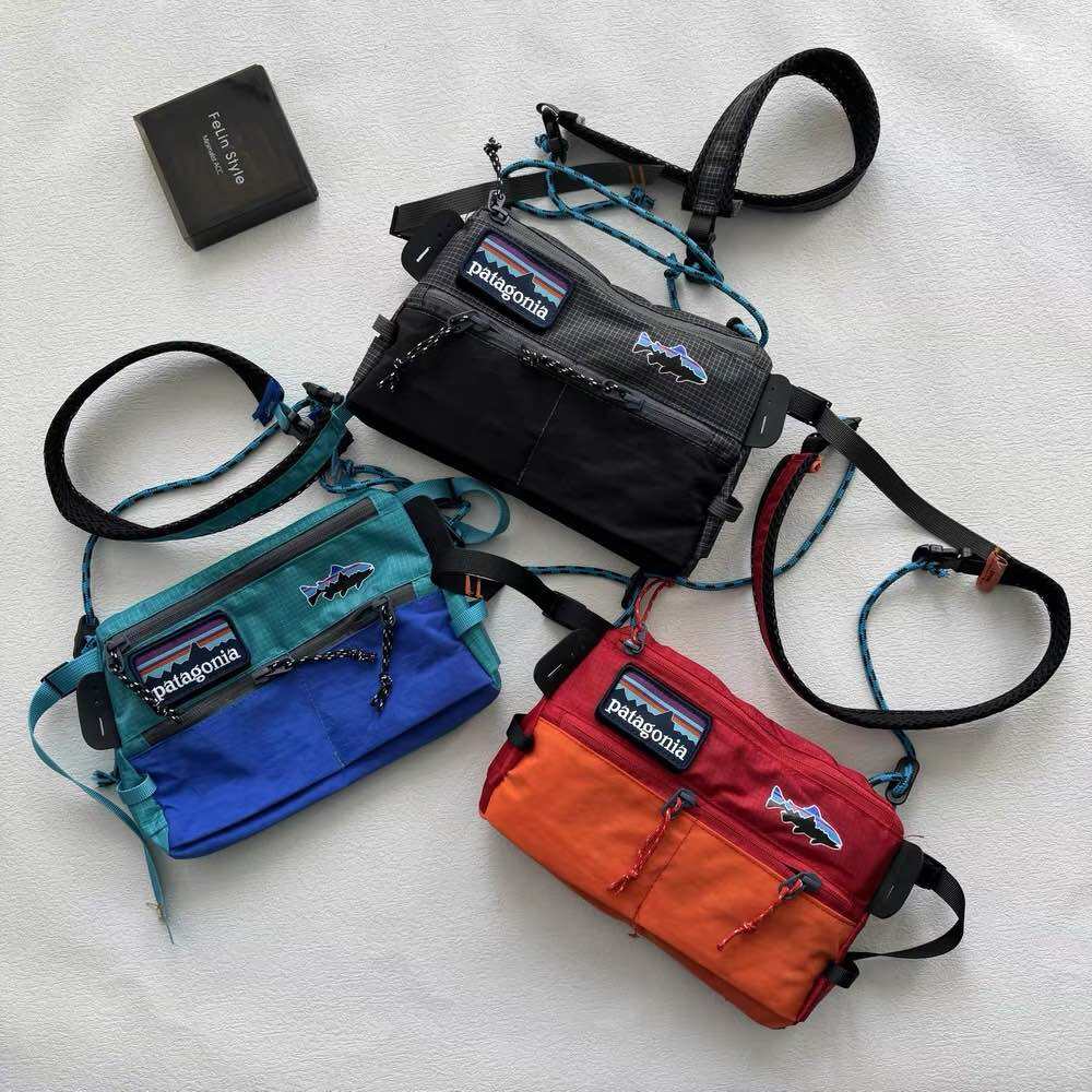 Patagonia Lightweight Waterproof Crossbody Bag Plaid Nylon Fly - Main Image